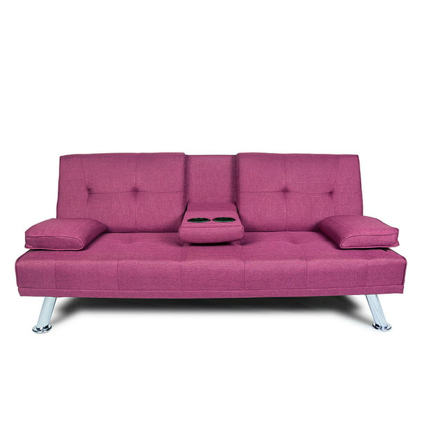 Topcobe Modern Pu Leather Convertible, Purple Leather Sofa Bed