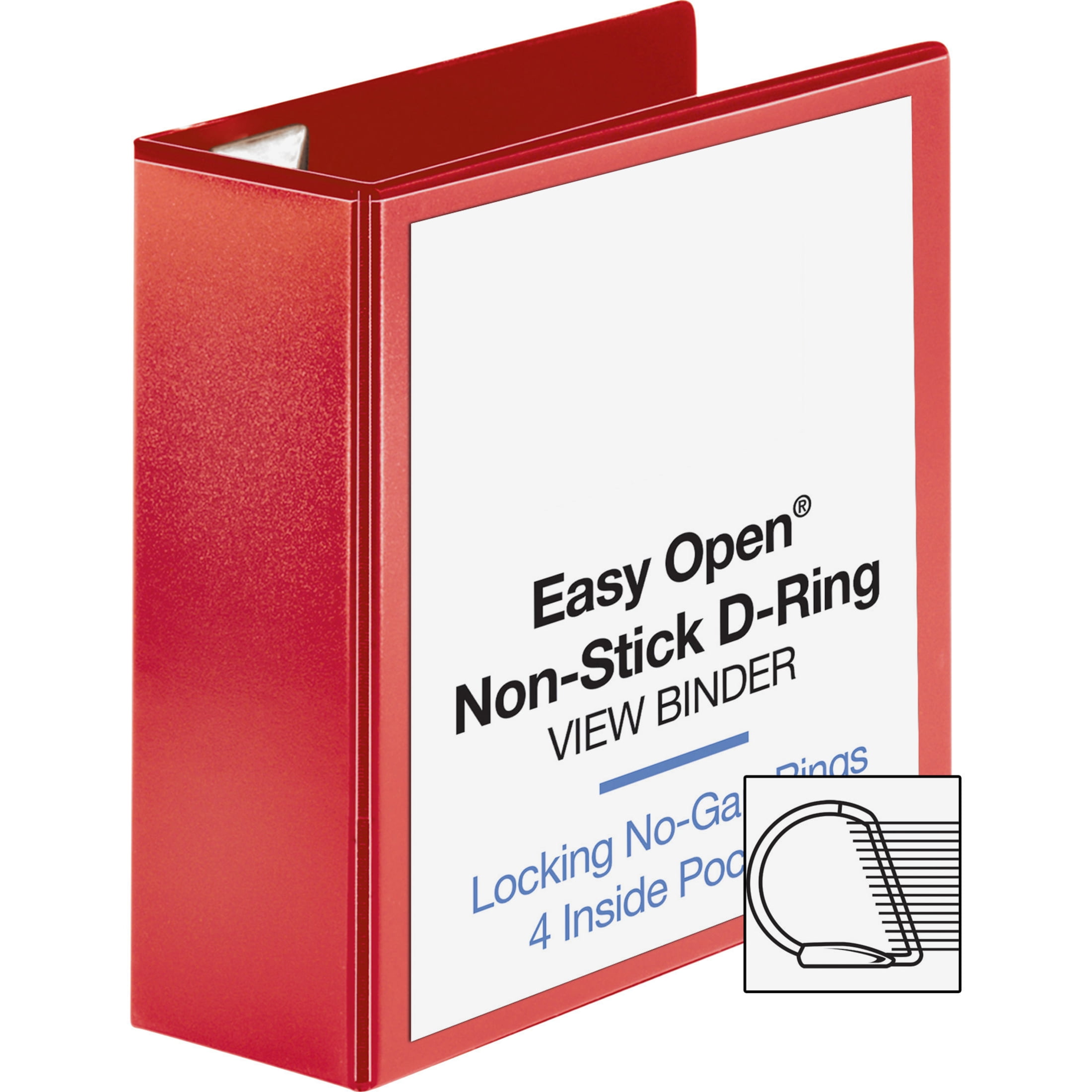 Business Source, BSN26983, Red D-ring Binder, 1 Each, Red