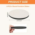 thumbnail image 2 of Uxcell 5 inch Felt Furniture Sliders, 8Pcs Round Furniture Movers Slider Reusable Moving Pads Floor Protectors Beige, 2 of 7