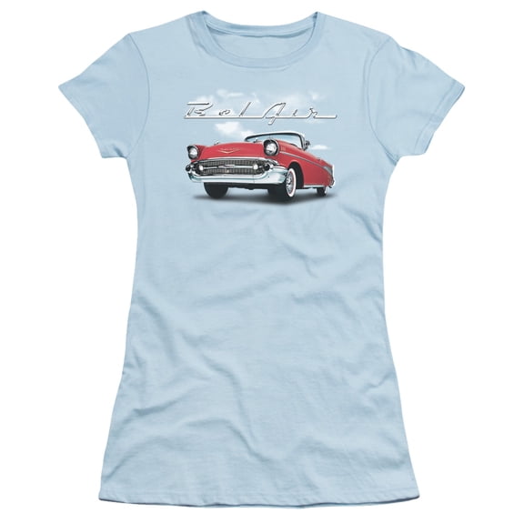 Chevrolet Bel Air Clouds S/S Junior Women's T-Shirt Sheer Light Belue