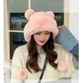 thumbnail image 4 of Winter Pompom Beanie Hats for Women Fluffy Knit Womens Beanie Faux Fur Crochet Skull Cap Warm Bucket Outdoor Ear Cover, 4 of 8