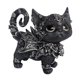thumbnail image 4 of Escultura de gato gótica coleccionable, decoración de resina, figura de gato pintada a mano, gatito negro, ojos de oliva, escultura moderna de gato, a, 4 of 9