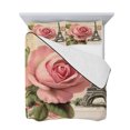 thumbnail image 7 of Pink Spring Floral Queen Size Down Alternative Comforter, Lightweight Comforter Quilt Bedding Set with Pillow Shams Vintage Rose Flower Retro All Seasons Bed Comforter Duvet Insert 90"x96", 7 of 7