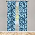 thumbnail image 3 of Ambesonne Camouflage Curtains, Blue Toned Design, Pair of 28"x63", Blue Coconut, 3 of 5