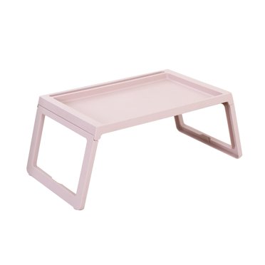 OUNONA Foldable Bed Table Folding Breakfast Bed Desk Table Computer Laptop Holder for Home Bedroom(Pink)