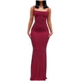 thumbnail image 2 of Karight Women Summer Spaghetti Strap Square Neck Sleeveless Tight Fitted Long Bodycon Maxi Dress Bodycon Sundress, 2 of 6