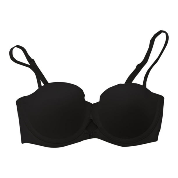 Gibobby Sujetadores deportivos para mujer Elegante sujetador antideslizante sin para mujer con - Media copa de lencería cómoda Brasier mujer(Negro,75D)