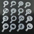 thumbnail image 4 of Ounissouiy Paquete de 16 moldes de modelo de impresión de café, plantilla de aerosol de espuma, accesorios de café Juegos de servir café y té, 4 of 6