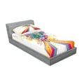 thumbnail image 2 of Ambesonne Modern Fitted Sheet & Pillow Sham Set, Rainbow Colored Buds, Twinxl, Multicolor, 2 of 2