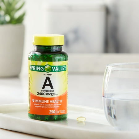 Spring Valley Vitamin A Soft gels, 2400 mcg, 250 Count