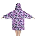 thumbnail image 2 of Purple Butterfly Pattern Blanket Hoodies for Kids 6-13YR Oversize Wearable Blanket Hoodies for Boys Girls Teens, 2 of 7