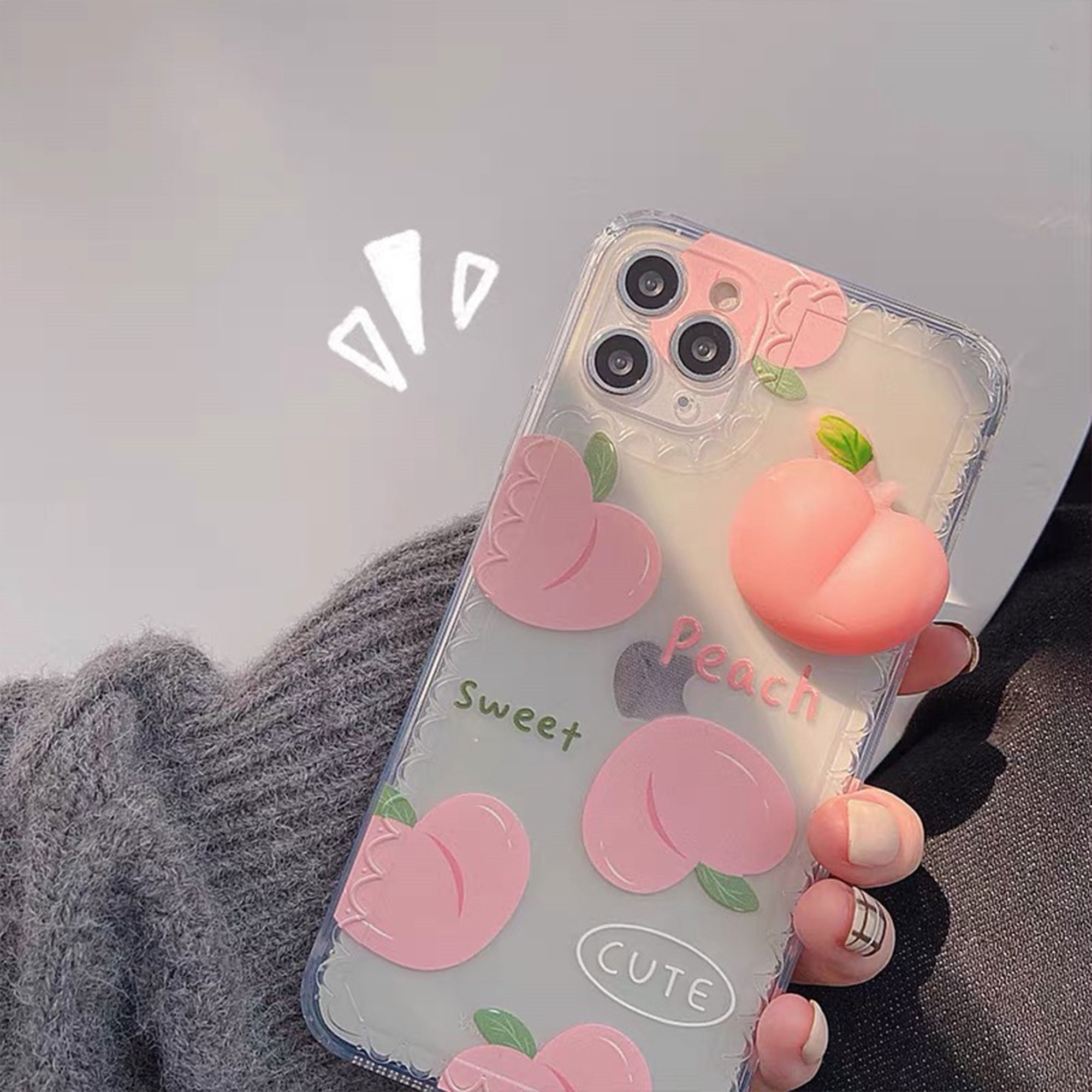 Binwwede Peach Fidget Toy Phone Case Squeeze Toy 3d Phone Cover Transparent Cell Phone Case For Iphone 12 Pro Max Iphone 11 Hxx Walmart Com