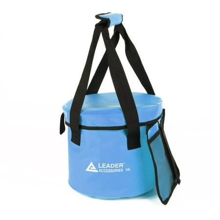 Leader Accessories 10L 16L 23L Lightweight & Durable Portable Collapsible Bucket Folding Water Container Wash Basin with Lid for for Camping Travel Hiking and