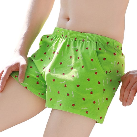 Mens Large Size Boxer Loose Printed Home Sport Shorts Underwear Lot Cotton