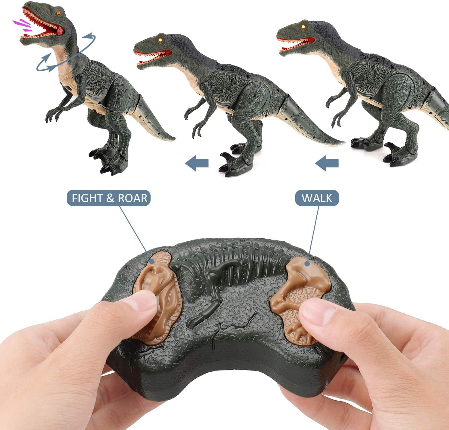 Light Up Eyes and Sounds T-Rex Liberty Imports Dino Planet Remote Control R/C Walking Dinosaur Toy with Shaking Head 