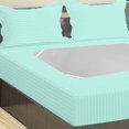 thumbnail image 5 of D.N.G. BEDDINGS 3 Piece Box Spring Cover - 100% Egyptian Cotton, 800 TC, Wrap Around 4 Sides Bed Skirt for Hotel & Home, Fits Box Springs up to 6 Inch - Full, Stripe Aqua Blue Color, 5 of 9