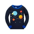 thumbnail image 2 of Popshion Little Boys Pajamas Toddler Kids 100% Cotton Space Planet 2 PCS Long Sleeve Sleepwear Set 6T/6436, 2 of 6