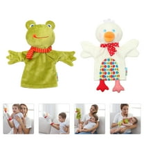 EXHUMKY Cute Animal Hand Puppets Set of 2 Cotton Soft Toys for Imaginative Play