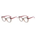 thumbnail image 4 of Sonducket Gafas de ojo de gato, gafas ligeras con estampado de leopardo, gafas antiluz azul, gafas de montura grande, gafas Street Snap, pierna pierna roja 2Conjunto, 4 of 6