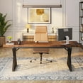 thumbnail image 4 of Tribesigns 70.8-Inch Executive Desk, Large Computer Office Desk Workstation, Modern Simple Style Laptop Desk Study Writing Table Business Furniture for Home Office (Brown/Black), 4 of 7