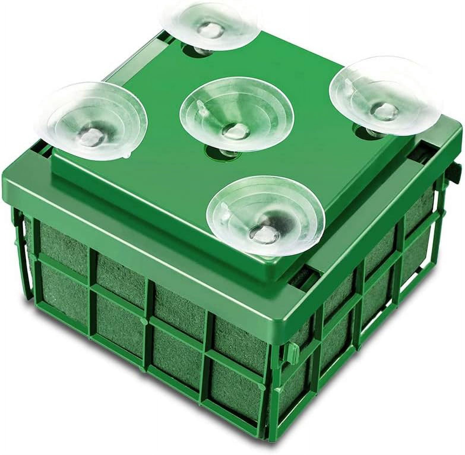 ABPETE 2 Floral Foam Cage with Suction Cups for Flower Arrangements, Square Floral Foam Cage Flower Holder for Fresh Flower Arrangement and Wedding Car Decorations(Green)