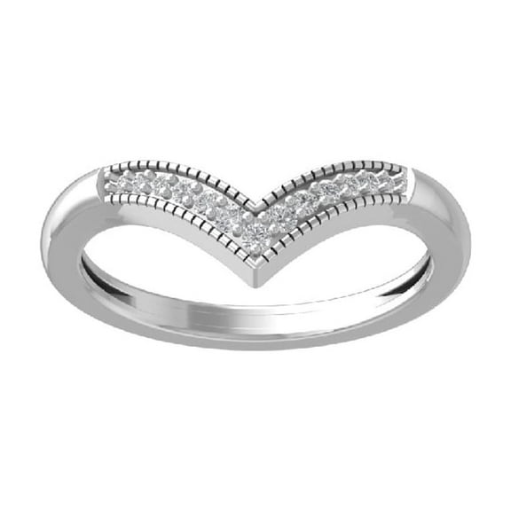 Araiya Fine Jewelry 925 Sterling Silver Round-shape Lab Grown Diamond Anniversary Ring ( 1/10 cttw, D-F Color, VS Clarity) Size 10