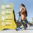 thumbnail image 2 of 600W Electric Scooter for Adults, Up to 25MPH and 22-30Miles Long-Range, 10'' Air Tires, Foldable Commuting Escooter with Double Braking System and App Yellow, 2 of 8