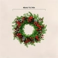 thumbnail image 3 of 15.74inch Artificial Christmas Wreath for Front Door-Winter Holiday Wreath for Outdoor Decor,Xmas Pine Needle Garland for Indoor Wall Window Fireplace Farmhouse Christmas Party Decoration, 3 of 5
