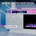 thumbnail image 6 of Waleaf 70" Fireplace TV Stand with Glowing Acrylic Pillars, 36" Electric Fireplace for TVs Up to 80", High Gloss Entertainment Center with 20-Color LED Lights, White, 6 of 8