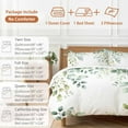 thumbnail image 6 of Eucalyptus Leaf Bedding Duvet Cover Set King Size 4 Pieces Country Green Plant Soft Twill Plush Quilt Cover, Include 1 Duvet Cover 1 Flat Sheet And 2 Pillow, 6 of 7