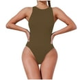 thumbnail image 2 of Lolmot Women's Sexy Seamless Round Neck Sleeveless Thong Bodysuit Basic Top Bodysuit Jumpsuit Solid Color Skinny Tank Tops Set Tummy Control Shapewear Bodysuit, 2 of 5