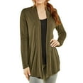 thumbnail image 4 of DailyWear Women's Open-Front Soft Draped Long Sleeve Cardigan Sweater Longline Tunic Olive, 3XLarge, 4 of 5