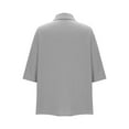 thumbnail image 5 of ZUKMRJPC 3/4 Length Sleeve Womens Tops Classic Button Down Collared Solid Color Shirts Lightweight Pleated Casual Loose Shirts, 5 of 7