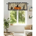 thumbnail image 6 of Halloween Pumpkin Valances for Windows Castle Lattice Beige Horrible Valance Rod Pocket Light Filtering Short Window Treatments Curtains for Kitchen Bathroom Living Room Bedroom, 42 x 18 Inch, 6 of 7