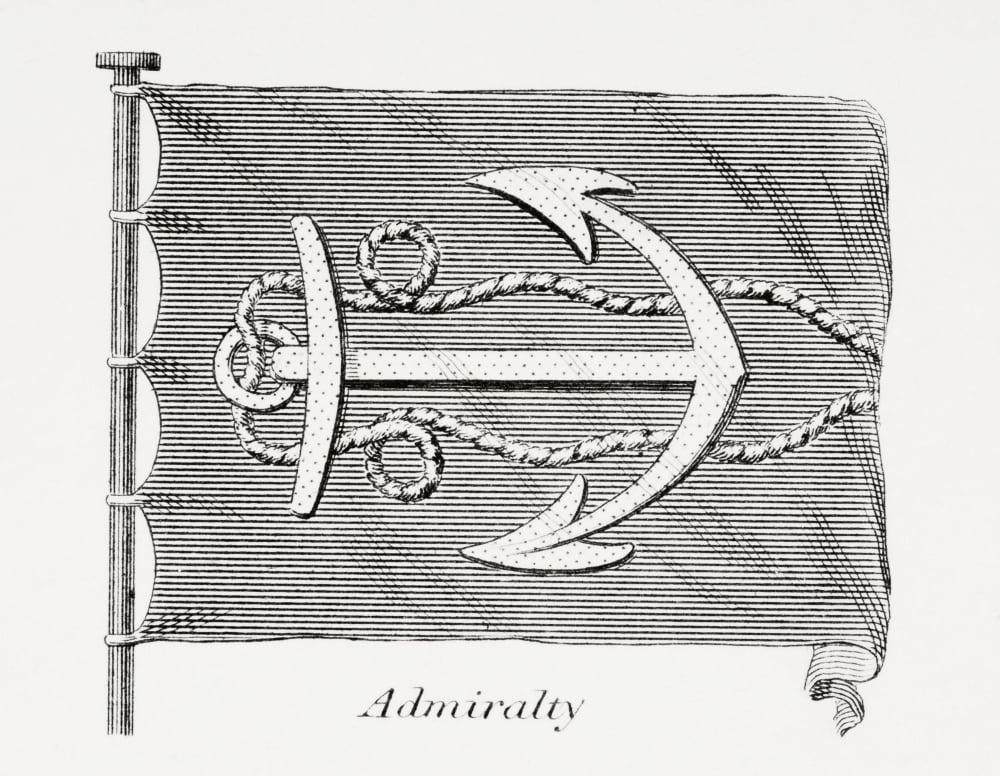 The English Admiralty Flag Early 19Th Century From The Cyclopaedia Or Universal Dictionary Of Arts Sciences And Literature By Abraham Rees Published London 1820 Canvas Art - Ken Welsh Design Pics (17
