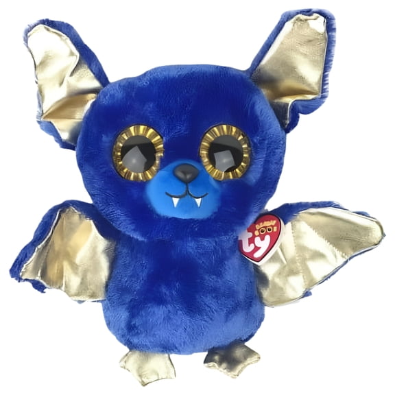 Ty Beanie Boos - Ozzy the Blue & Gold Bat  – Medium (9.5")  – Solid Eyes  – Walgreens Exclusive  - Stuffed Animal