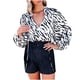thumbnail image 1 of Jersey de manga larga con estampado de cordón para mujer con cuello en V Fridja  hj4307, 1 of 9