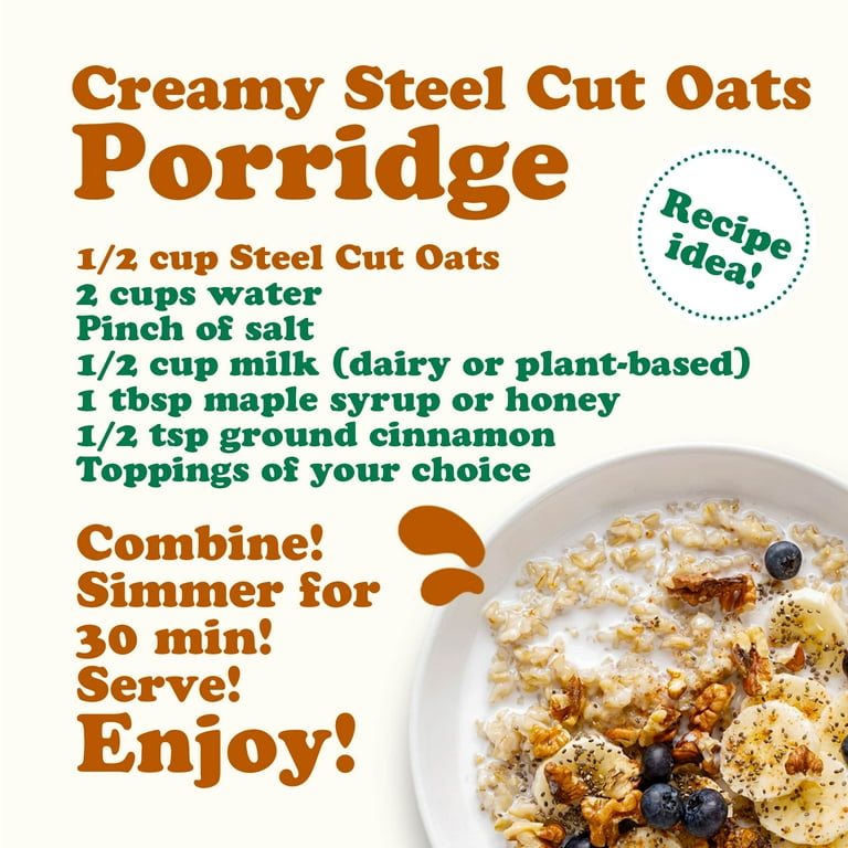 Steel Cut Oats Baby Oatmeal Homemade Organic Steel Cut Oats, Pound
