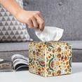 thumbnail image 6 of Lsque Mushrooms And Rainbows Peace Printed Tissue Box Cover Holder, Facial Paper Organizer Dispenser,Square with Bottom Belt, PVC Leather Decorative Organizer, 6 of 8