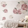 thumbnail image 6 of 19 PCS Large and Medium Peony Rose Flowers Wall Decors Watercolor Stickers for Wall Background in Living Room Nursery Kids Bedroom Office and Work (Set of 2 Variants), 6 of 6