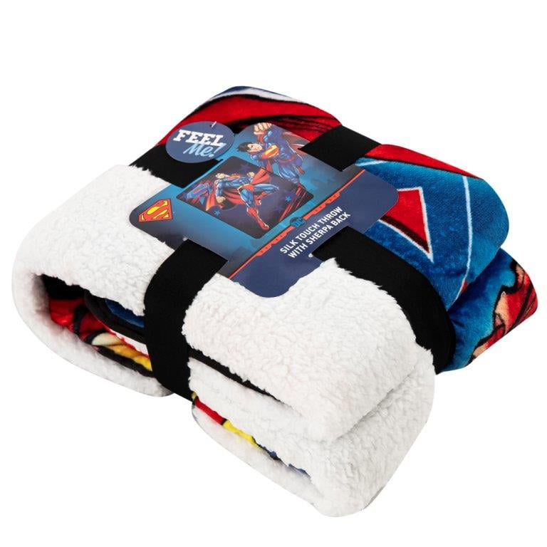 Superman American Hero Silk Touch Sherpa Throw Blanket