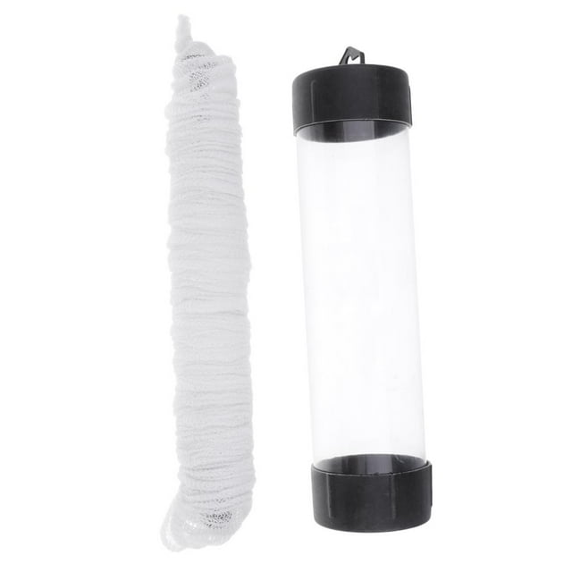 Bolsa soluble en agua de 5 m, bolsas de cebo de pesca, bolsa de disolución rápida de malla PVA, 5 tamaños 25 mm × 5 m Cola Tubo de cebos de disolución de agua