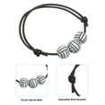 thumbnail image 4 of Uxcell 11mm Pulseras de encanto de voleibol, pulseras de cuentas deportivas, pulseras inspiradoras, negro y blanco, 12 piezas, 4 of 7