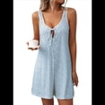 thumbnail image 1 of Pijama de una Pieza Sin Mangas con Estampado Floral Fresco para el Hogar, Color Azul , Talla L, 1 of 10