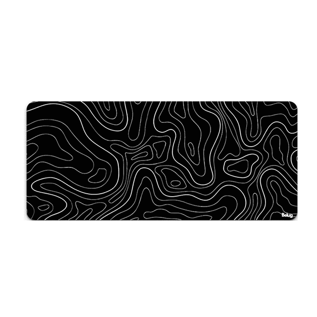 Alfombrilla De Ratón Impermeable Mapa topográfico Belug, Negro