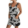 thumbnail image 2 of Aueoeo Short Jumpsuits for Women Summer Casual Sleeveless Romper Loose Strap Shorts Overalls Jumpsuit with Pockets Clothes On Clearance, 2 of 5