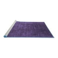 thumbnail image 2 of Ahgly Company Machine Washable Indoor Square Oriental Blue Industrial Area Rugs, 7' Square, 2 of 4