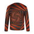 thumbnail image 4 of Blusas y camisas de manga larga con cuello redondo para hombre, blusa informal de manga larga con cuello redondo y estampado de rayas, blusa de poliéster para hombre, 4 of 5