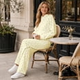 thumbnail image 4 of Women Polka Dot Hooded Sweatshirt 2 Piece Outfit, Long Sleeve Pullover Hoodie and Wide Leg Pants Matching Tracksuit Casual Loungewear for Fall Winter, 4 of 7