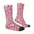 thumbnail image 3 of Uemuo Red Flowers Pattern Women's Crew Socks, Soft Durable Breathable Moisture-Wicking with Odor Control Cotton socks, 3 of 9